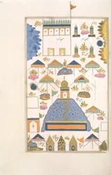 Pelgrimspunten in Mekka en Medina, uit Futuh al-Haramain